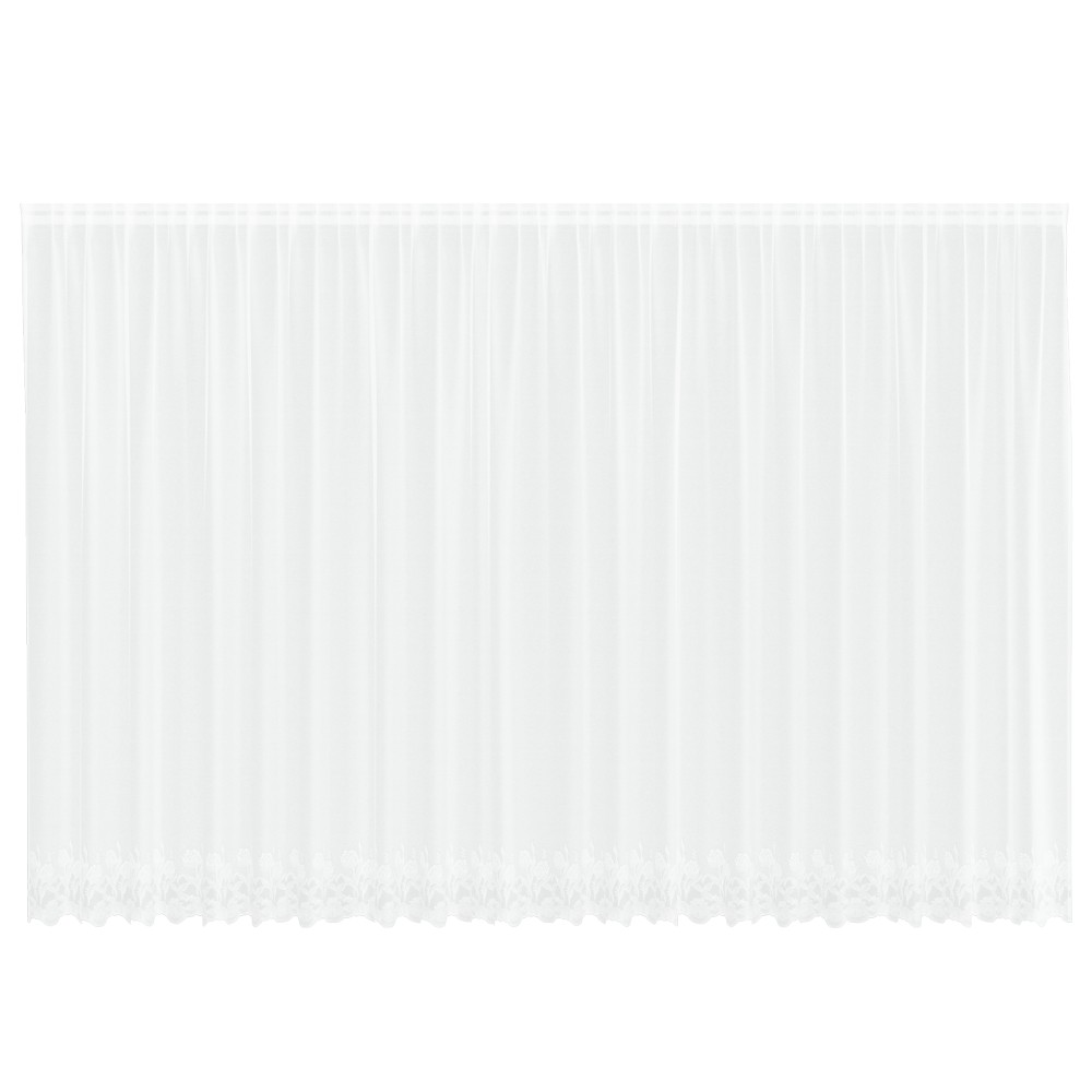 vidaXL Cortină din Dantelă cu perdele Floral Alb 600 x 240 cm Poliester