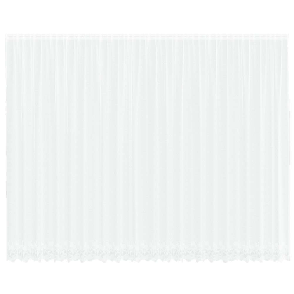 vidaXL Cortină din Dantelă cu perdele Floral Alb 600 x 300 cm Poliester