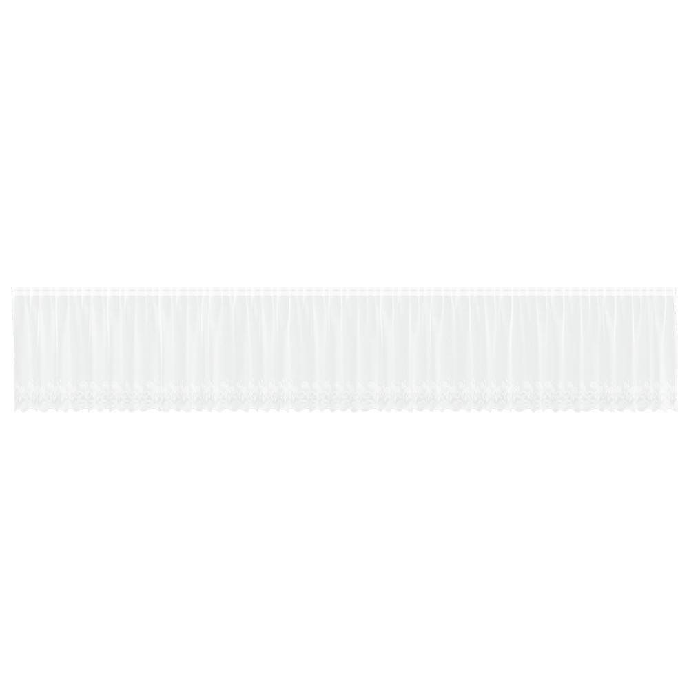 vidaXL Cortină din Dantelă cu perdele Floral Alb 900 x 120 cm Poliester