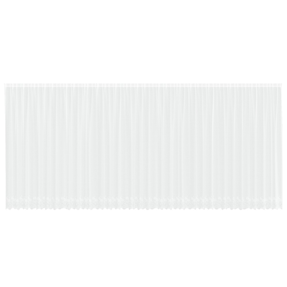 vidaXL Cortină din Dantelă cu perdele Floral Alb 900 x 200 cm Poliester