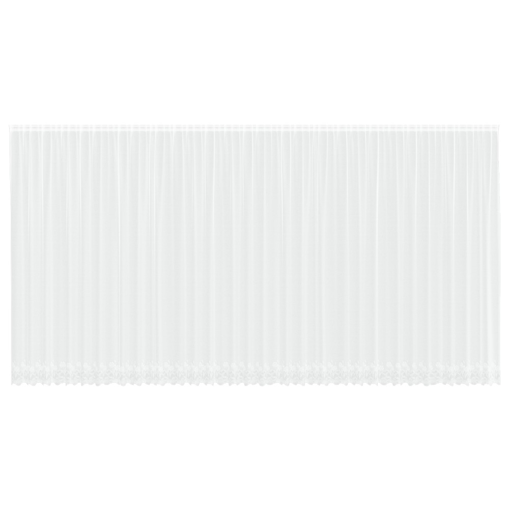 vidaXL Cortină din Dantelă cu perdele Floral Alb 900 x 260 cm Poliester