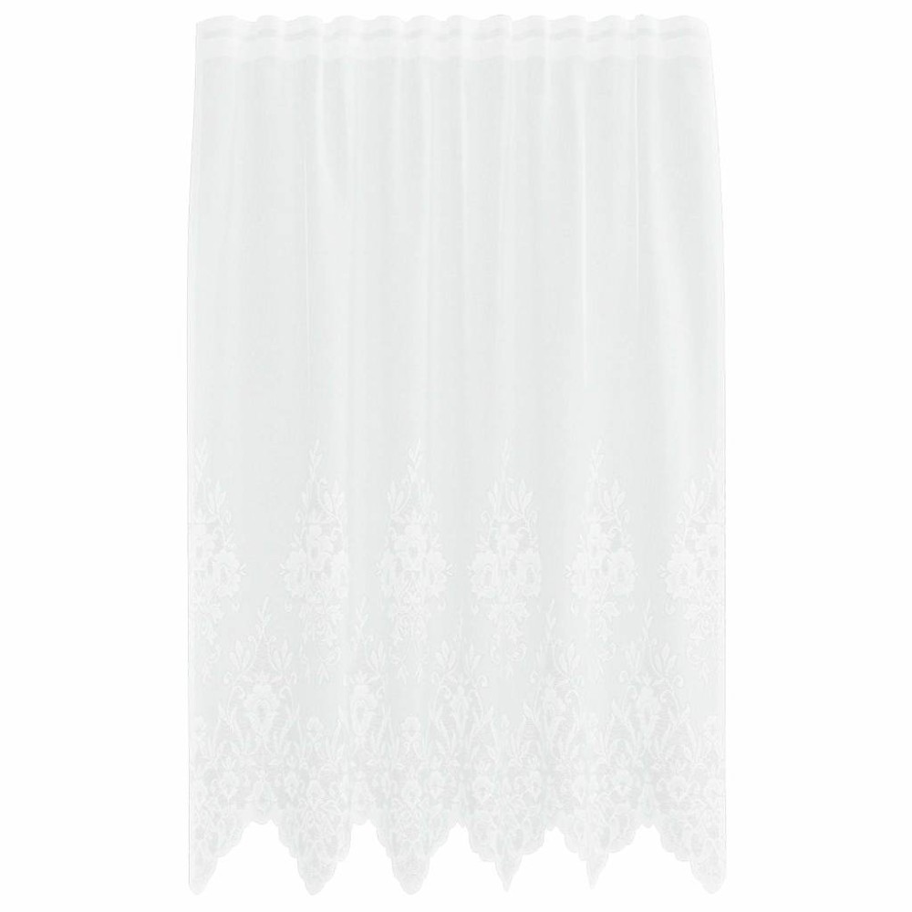 vidaXL Cortină din Dantelă cu perdele Alb 140 x 150 cm Poliester