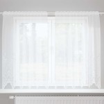 vidaXL Cortină din Dantelă cu perdele Alb 140 x 150 cm Poliester