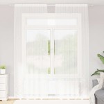 vidaXL Cortină din Dantelă cu perdele Alb 300 x 150 cm Poliester