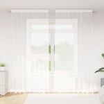 vidaXL Cortină din Dantelă cu perdele Alb 280 x 200 cm Poliester