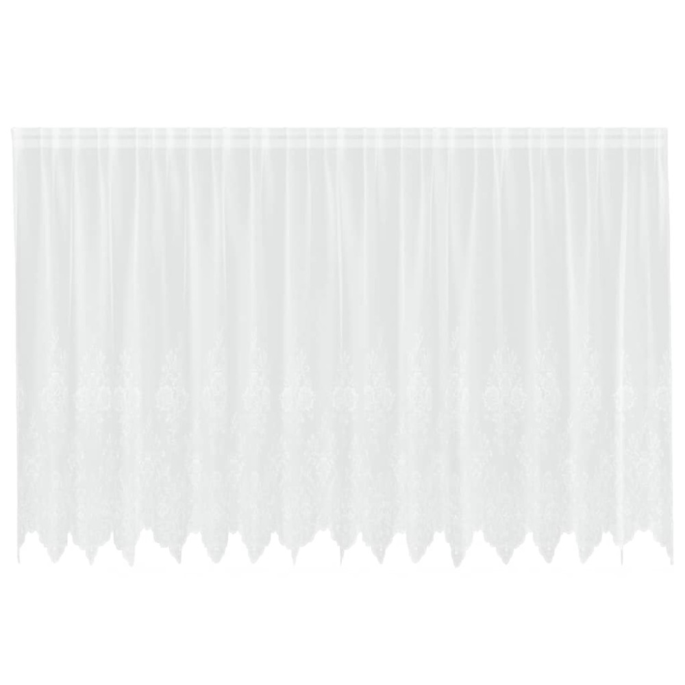 vidaXL Cortină din Dantelă cu perdele Alb 180 x 400 cm Poliester