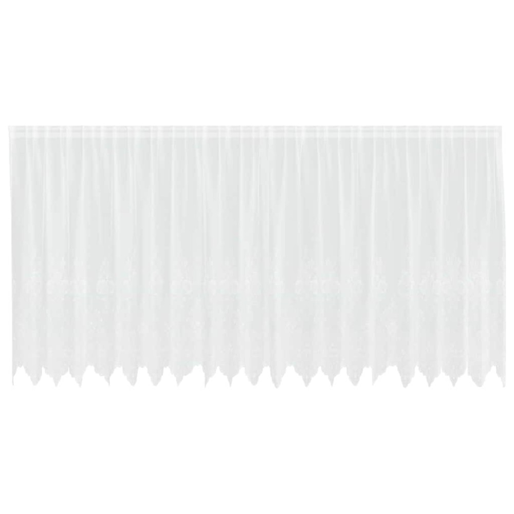 vidaXL Cortină din Dantelă cu perdele Alb 140 x 500 cm Poliester