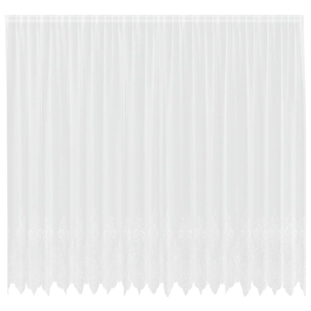 vidaXL Cortină din Dantelă cu perdele Alb 280 x 500 cm Poliester