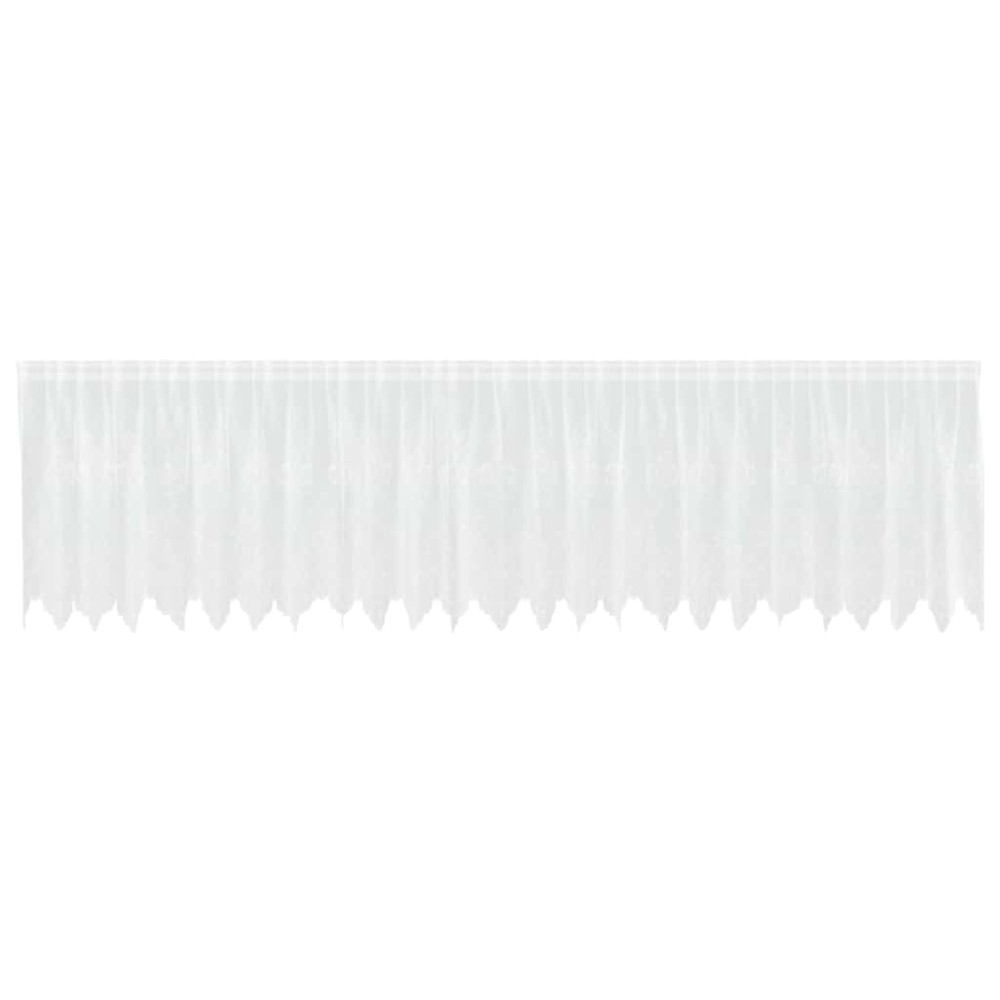 vidaXL Cortină din Dantelă cu perdele Floral Alb 80 x 600 cm Poliester