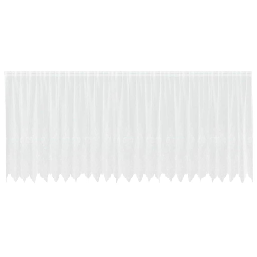 vidaXL Cortină din Dantelă cu perdele Alb 140 x 600 cm Poliester