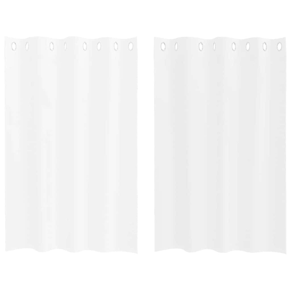 vidaXL Perdele cu perdele 2 pcs Alb 140 x 140 cm Poliester