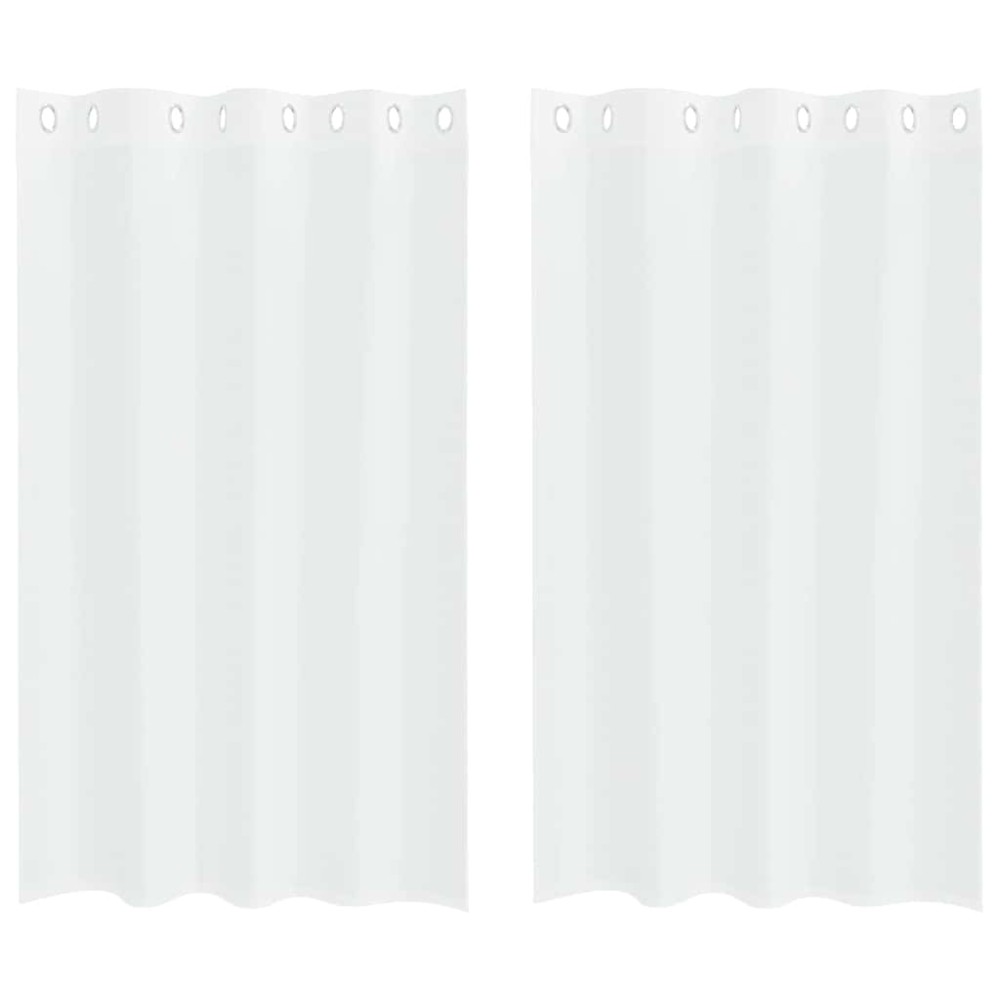 vidaXL Perdele cu perdele 2 pcs Alb 140 x 175 cm Poliester