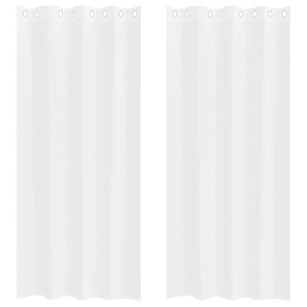 vidaXL Perdele cu perdele 2 pcs Alb 140 x 260 cm Poliester