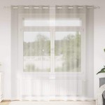vidaXL Perdele cu perdele 2 pcs Crem 140 x 225 cm Poliester