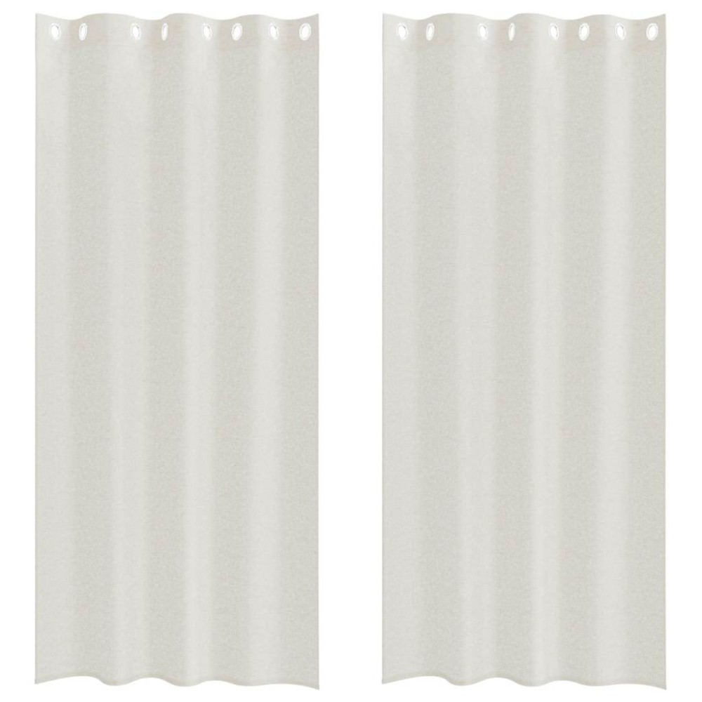 vidaXL Perdele cu perdele 2 pcs Crem 140 x 260 cm Poliester