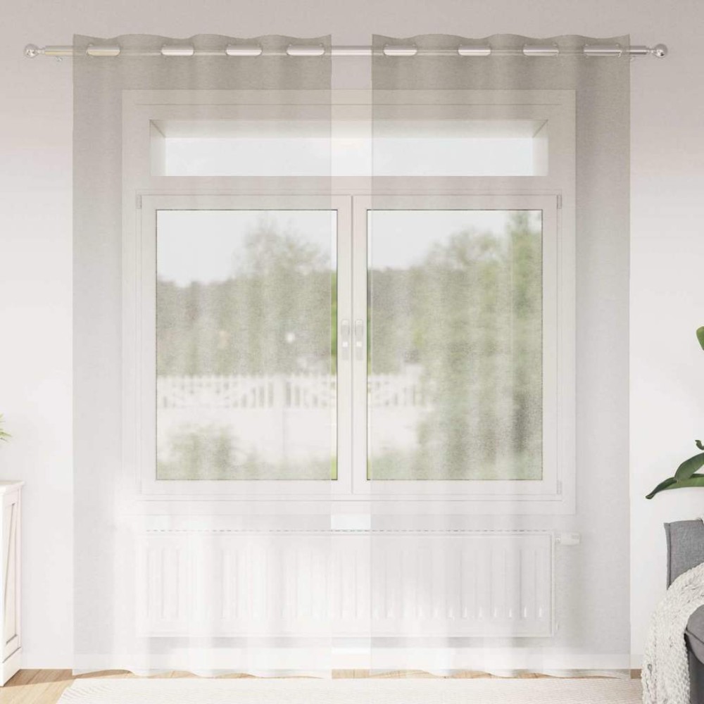 vidaXL Perdele cu perdele 2 pcs Crem 140 x 260 cm Poliester