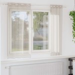 vidaXL Perdele cu perdele 2 pcs Nisip 140 x 175 cm Poliester