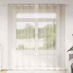 vidaXL Perdele cu perdele 2 pcs Nisip 140 x 225 cm Poliester