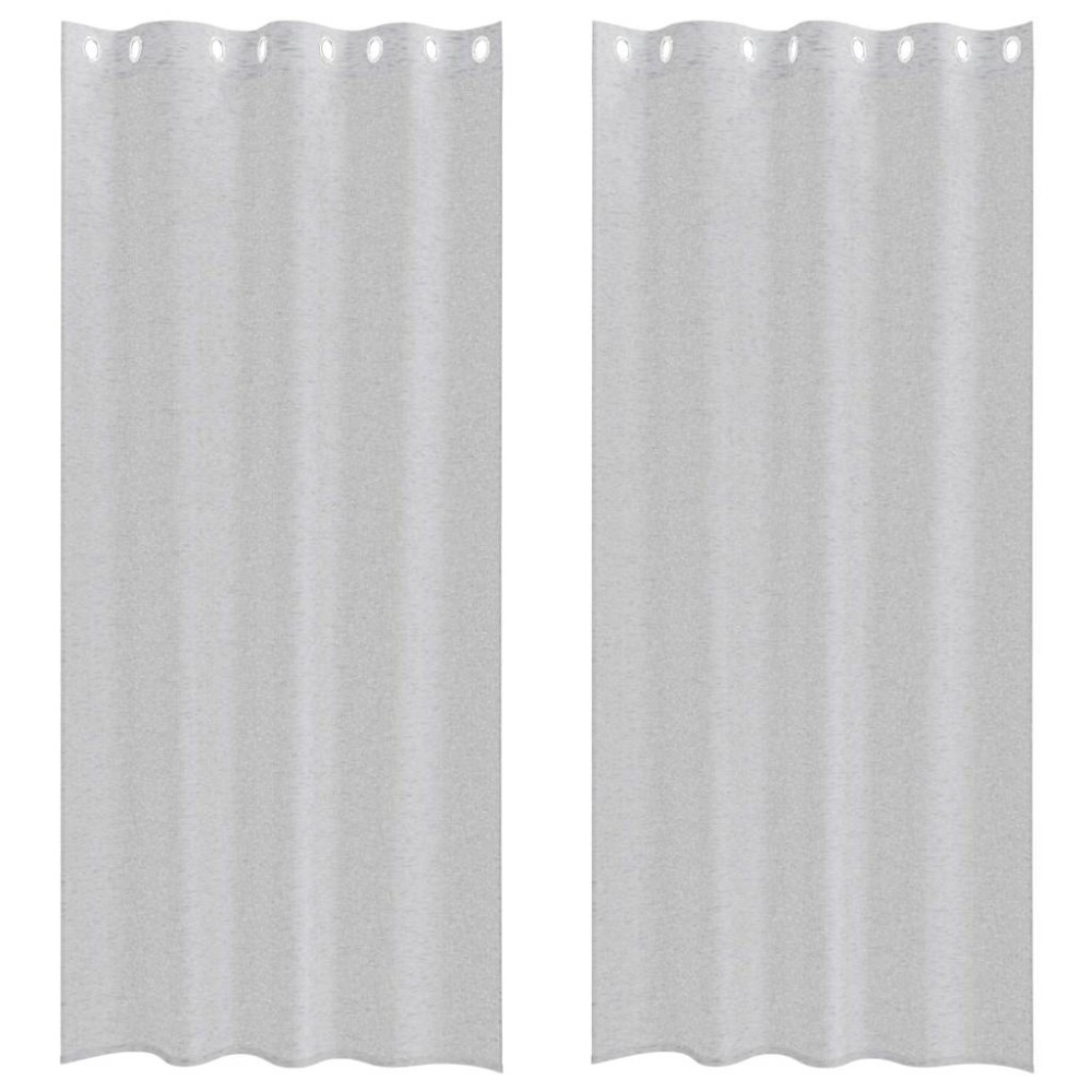 vidaXL Perdele cu perdele 2 pcs Gri deschis 140 x 245 cm Poliester