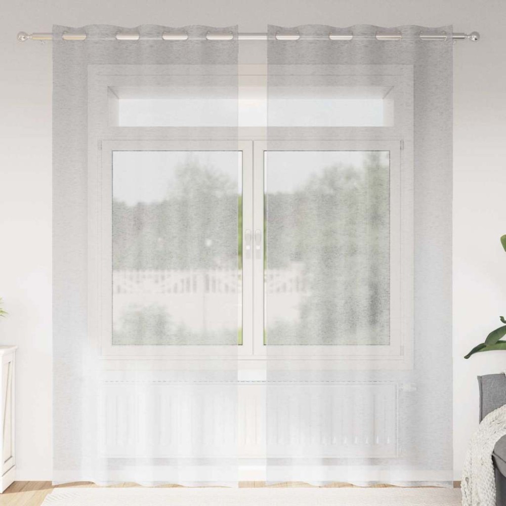 vidaXL Perdele cu perdele 2 pcs Gri deschis 140 x 260 cm Poliester