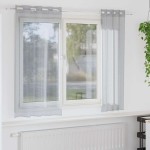 vidaXL Perdele cu perdele 2 pcs Gri închis 140 x 175 cm Poliester vidaXL Perdele cu perdele 2 pcs Gri închis 140 x 175 cm Poliester