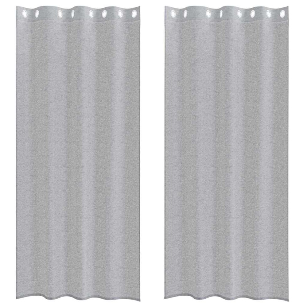 vidaXL Perdele cu perdele 2 pcs Gri închis 140 x 260 cm Poliester