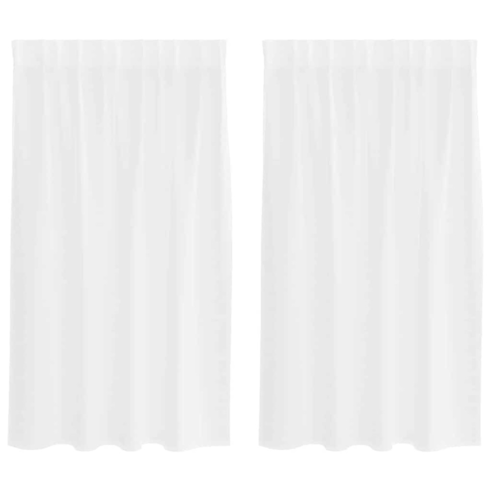 vidaXL Perdele cu perdele 2 pcs Alb 140 x 140 cm Poliester