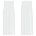 vidaXL Perdele cu perdele 2 pcs Alb 140 x 245 cm Poliester