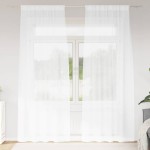 vidaXL Perdele cu perdele 2 pcs Alb 140 x 260 cm Poliester