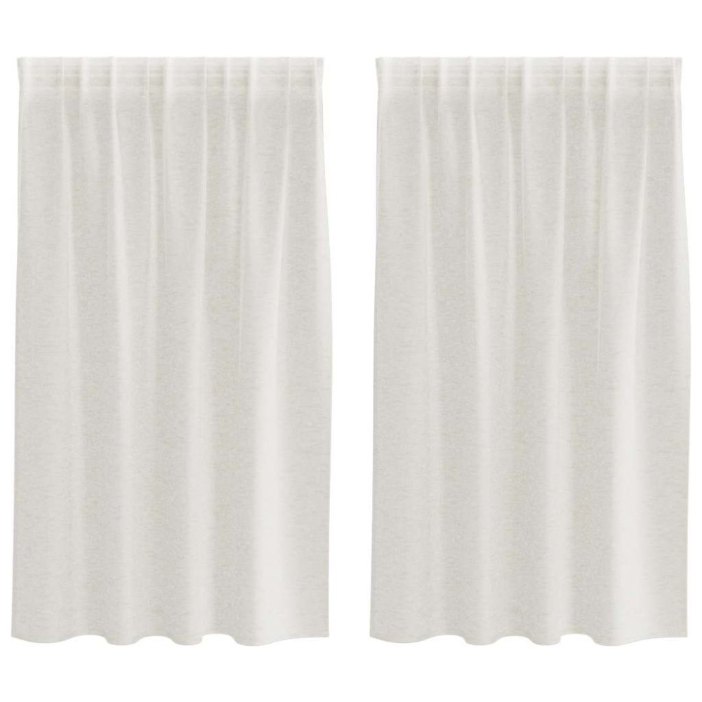 vidaXL Perdele cu perdele 2 pcs Crem 140 x 140 cm Poliester