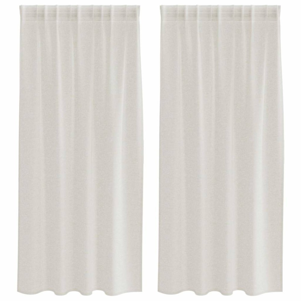 vidaXL Perdele cu perdele 2 pcs Crem 140 x 175 cm Poliester