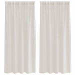 vidaXL Perdele cu perdele 2 pcs Crem 140 x 175 cm Poliester