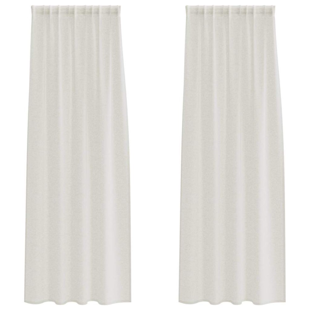 vidaXL Perdele cu perdele 2 pcs Crem 140 x 245 cm Poliester
