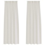 vidaXL Cortină din Voile cu perdele 2 pcs Crem 245 x 140 cm Poliester