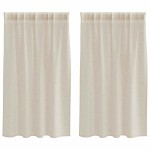 vidaXL Perdele cu perdele 2 pcs Nisip 140 x 140 cm Poliester