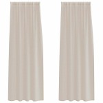 vidaXL Perdele cu perdele 2 pcs Nisip 140 x 225 cm Poliester