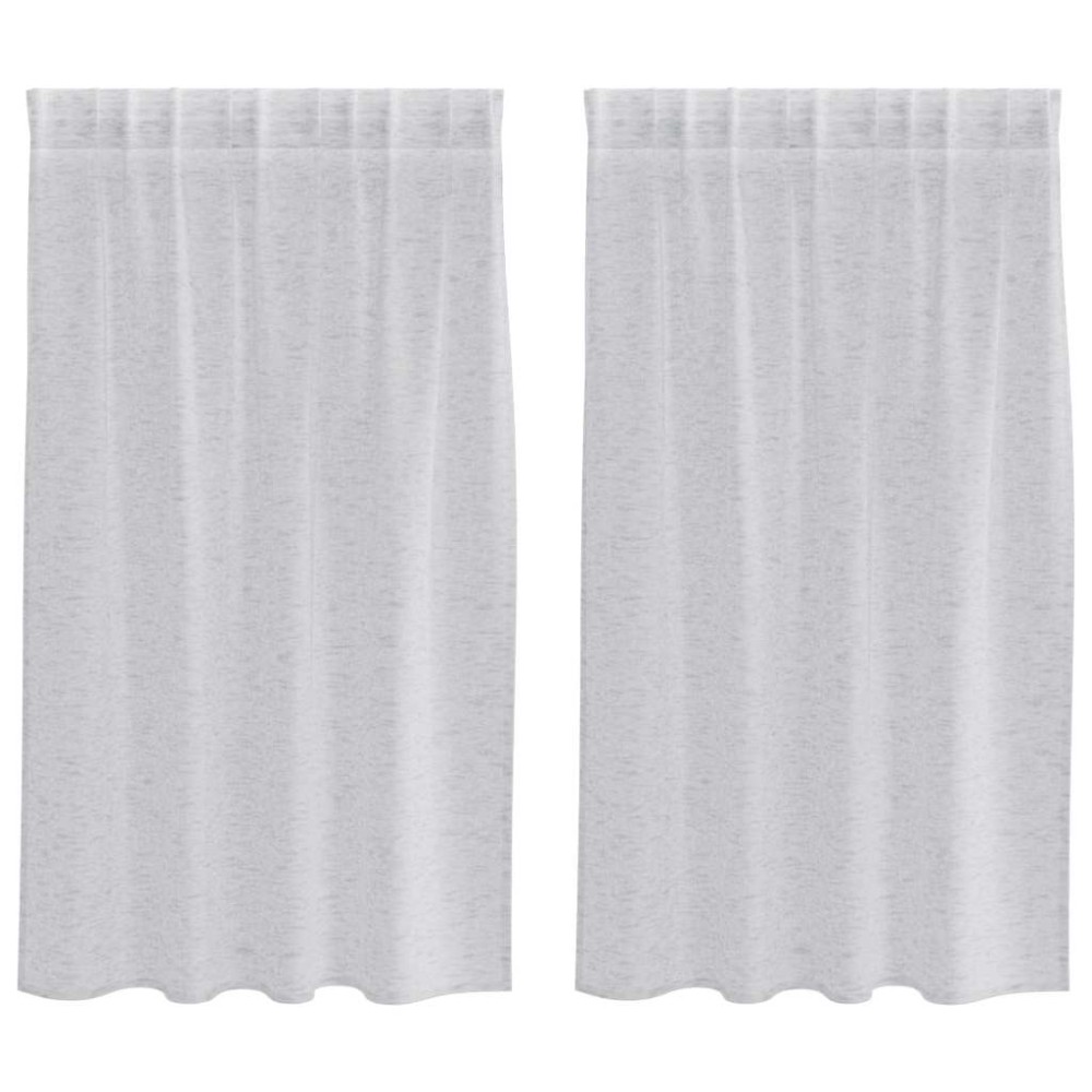 vidaXL Perdele cu perdele 2 pcs Gri deschis 140 x 140 cm Poliester
