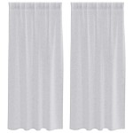 vidaXL Perdele cu perdele 2 pcs Gri deschis 140 x 175 cm Poliester