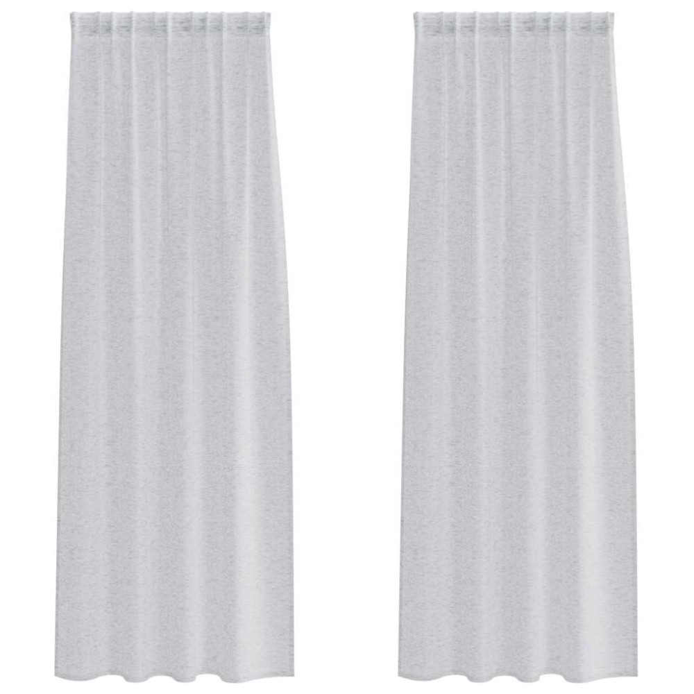 vidaXL Perdele cu perdele 2 pcs Gri deschis 140 x 225 cm Poliester