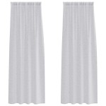 vidaXL Perdele cu perdele 2 pcs Gri deschis 140 x 245 cm Poliester