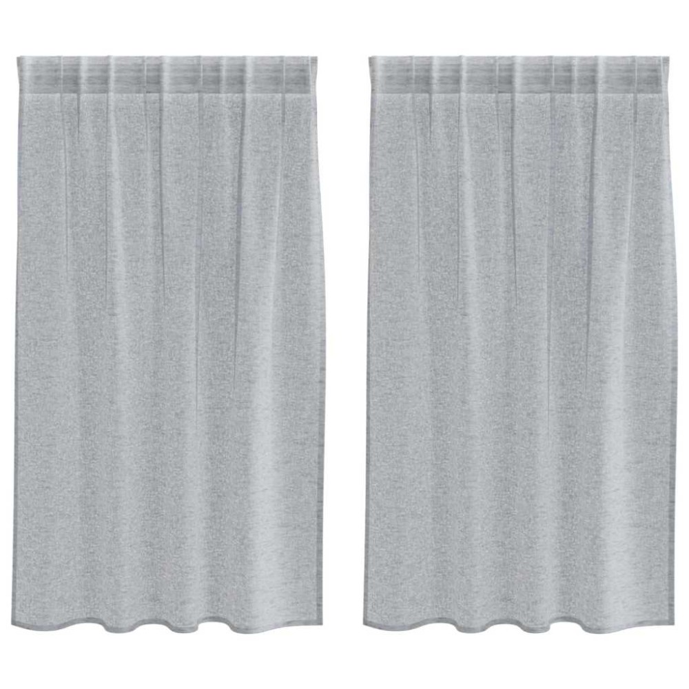 vidaXL Perdele cu perdele 2 pcs Gri închis 140 x 140 cm Poliester