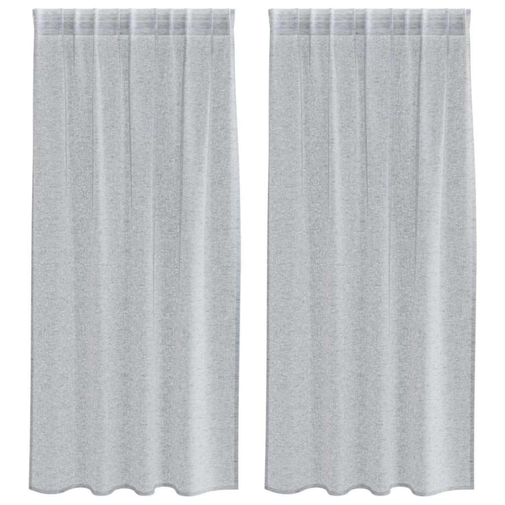 vidaXL Perdele cu perdele 2 pcs Gri închis 140 x 175 cm Poliester
