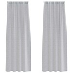 vidaXL Perdele cu perdele 2 pcs Gri închis 140 x 245 cm Poliester