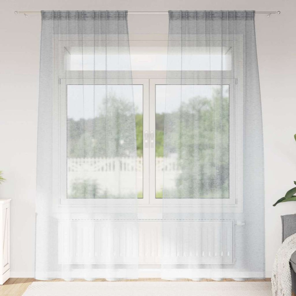 vidaXL Perdele cu perdele 2 pcs Gri închis 140 x 245 cm Poliester