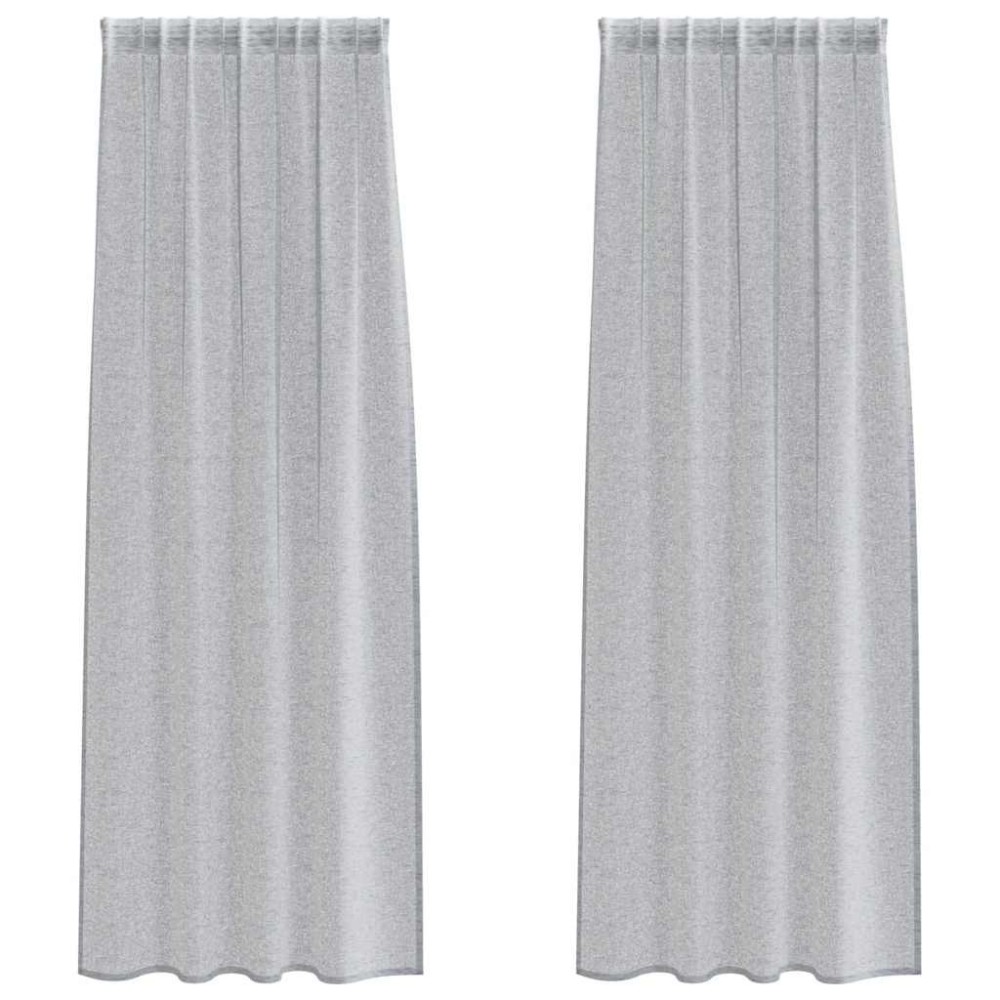 vidaXL Perdele cu perdele 2 pcs Gri închis 140 x 260 cm Poliester