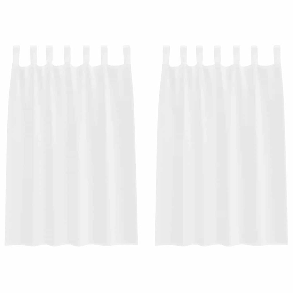 vidaXL Perdele cu perdele 2 pcs Alb 140 x 140 cm Poliester