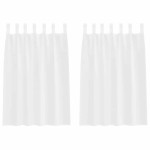 vidaXL Perdele cu perdele 2 pcs Alb Poliester