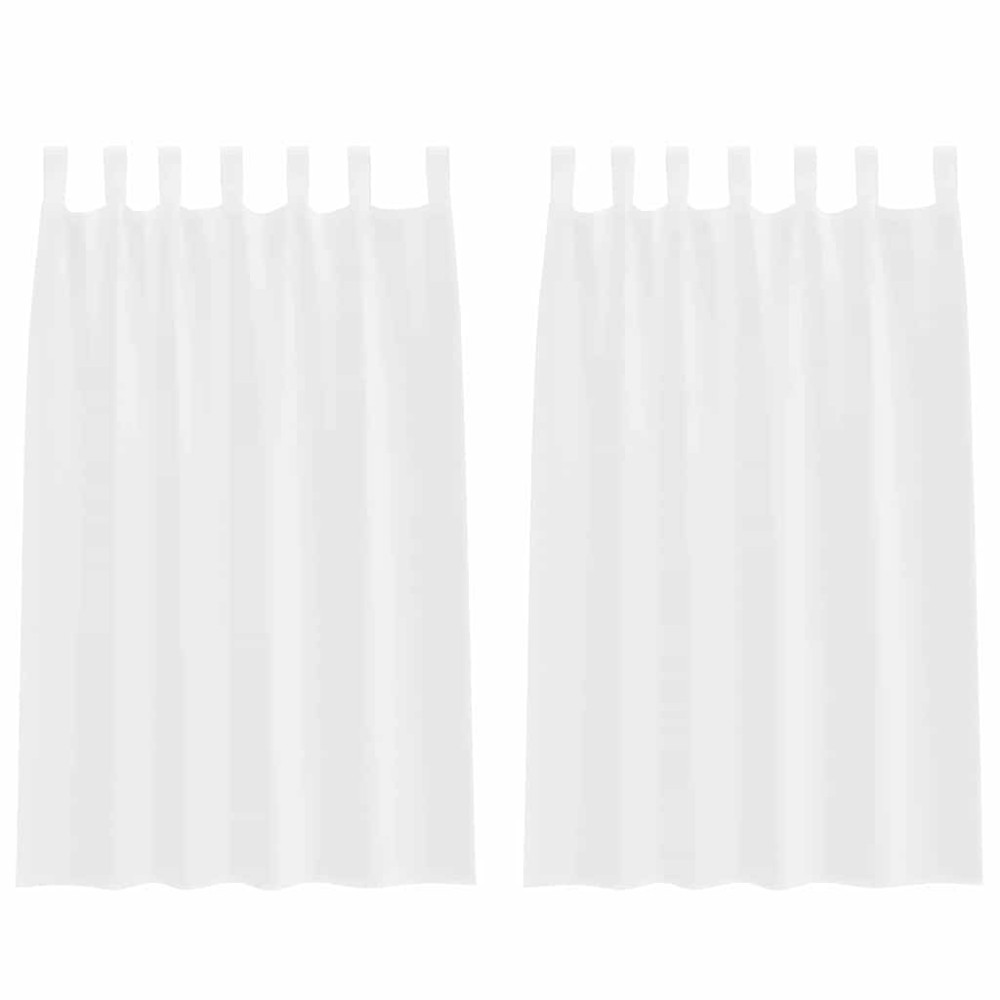 vidaXL Perdele cu perdele 2 pcs Alb 140 x 175 cm Poliester