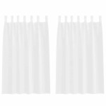 vidaXL Perdele cu perdele 2 pcs Alb 140 x 175 cm Poliester