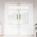 vidaXL Perdele cu perdele 2 pcs Alb 140 x 245 cm Poliester